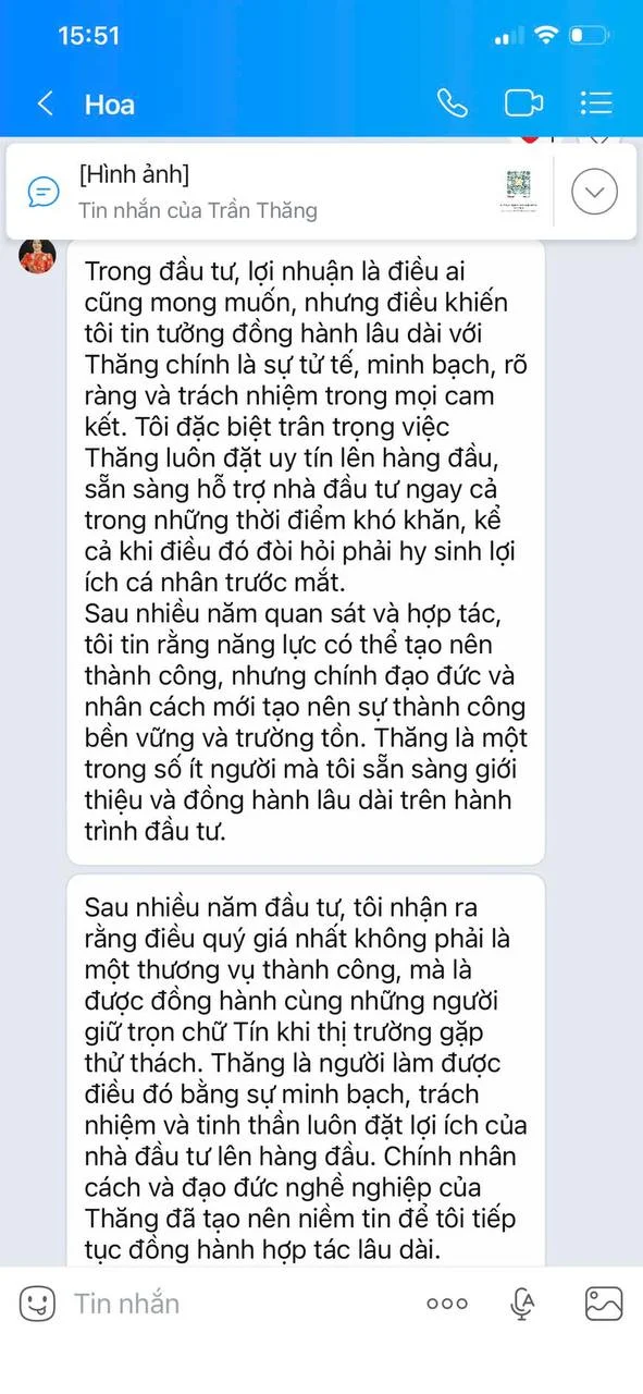 Phản hồi từ chị Hoa